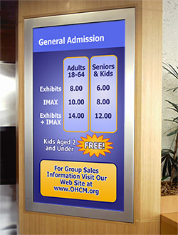Museum General Admission Digital Signage